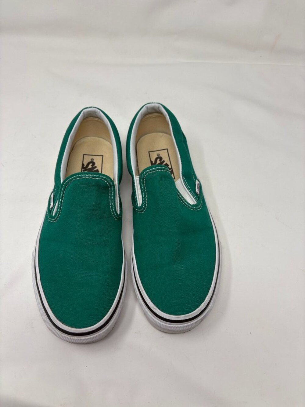 Vans Classic Slip On Green Canvas Skate Shoes Women’s Size 7 Men’s 5.5